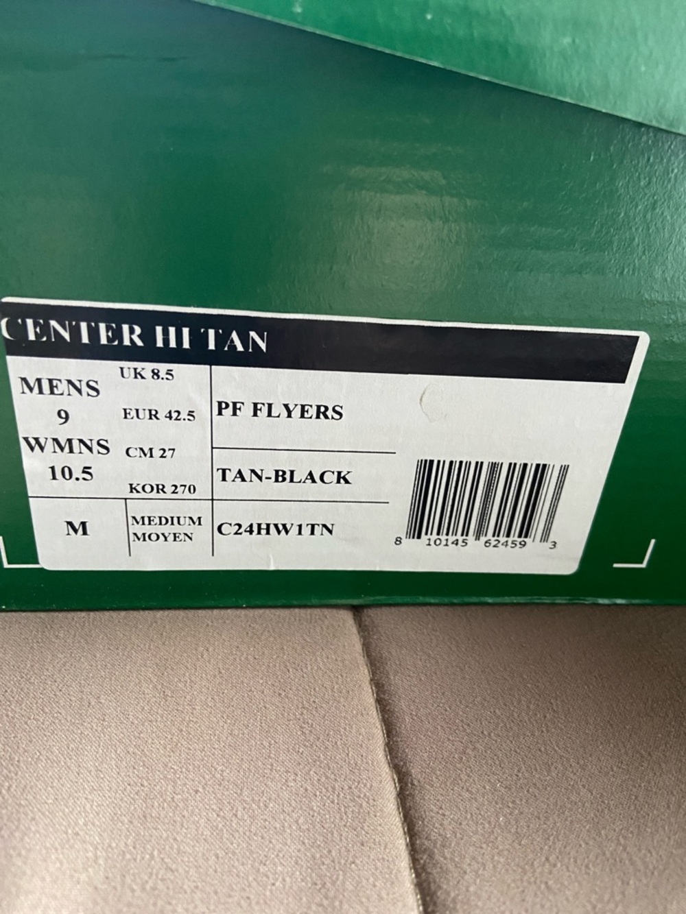 🏷️ P.F. Flyers Men's Tan Canvas High-Top Sneakers with Black Trim BNIB - Picture 8 of 9